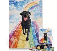 Black Lab Rainbow Bridge Puzzles for Teenagers 1000 Pieces Strategic Think Gentle Engagement Precise Fit Best Gift (38x26cm)