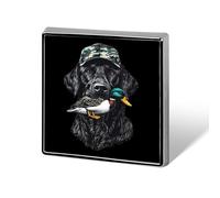 Black Lab Retriever Mallard Duck Hunting Cute Brooches for Women Men Square Pins Badge for Backpack Hat