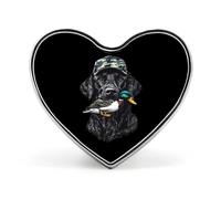 Black Lab Retriever Mallard Duck Hunting Cute Heart Badge for Women Men Novelty Funny Brooches Pins for Shirts Bags Hats
