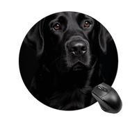 Black Lab Round Mouse Pad 7.8 Inch, Portable Gaming Mouse Mat with Non-Slip Rubber Base & Smooth Surface, Waterproof Mousepad for PC, Laptop, Computer, Office, Home