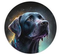 Black Labrador 1000Pc Adults Jigsaw Puzzle Round Puzzles for 1000 Piece DIY Home Decor Gift, Adult Brain Teaser (Size 67.5x67.5cm)