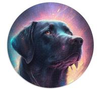 Black Labrador Adult Jigsaw Puzzles 1000 Pieces 1000Pc Adults Round Jigsaw Puzzle Relax & Challenge, Colorful Home Decor Art, for Friends (Size 67.5x67.5cm)