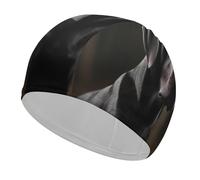Black Labrador Bathing Cap High Elasticity Swimming Caps Fit Both Long Hair Short Hair Comfortable Large Shower Cap for Drag Reduction and Hair Protection