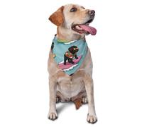 Black Labrador Beach Surfing Triangle Bibs Scarf Durable Pet Scarf Scarves Washable Dogs Neckerchief For Small Medium Large Pets
