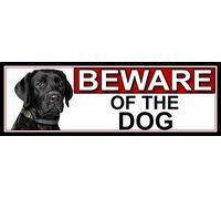Black Labrador BEWARE OF THE DOG METAL GATE SIGN 266mm x 87m. (500H2)