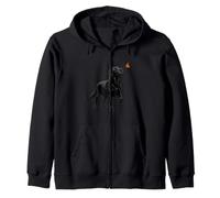 Black Labrador Butterfly Lab Dog Lover Zip Hoodie