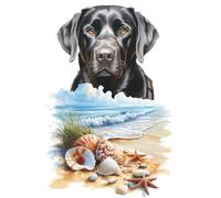 Black Labrador by the Sea: College Ruled Notebook with a Peaceful Ocean Dog Cover: 6 x 9 Inch Lined Journal for Labrador Lovers, Beach Days, Notes, Lists and Everyday Writing