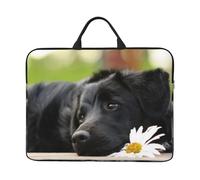 Black Labrador Chamomile Black Retriever Dogs, 14 Inch Laptop Sleeve, Notebook Bag Laptop Case Sleeve Briefcase with Handle