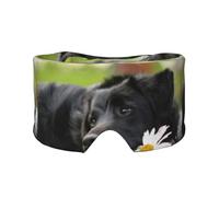 Black Labrador Chamomile Black Retriever Dogs, Full Eye Covers Light Blocking Eye Mask Sleep Eye and Ear Muffs