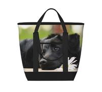 Black Labrador Chamomile Black Retriever Dogs,Lunch Bags Large Capacity Insulated Tote Bag for Women Men Work Picnic Travel