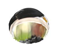 Black Labrador Chamomile Black Retriever Dogs,Shower Cap Nightcap Double Layer Waterproof Elastic Bath Cap Reusable Hair Cap