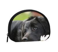 Black Labrador Chamomile Black Retriever Dogs, Women's Storage Bag Shell Makeup Bag Small Coin Purse Shell Change Pouch