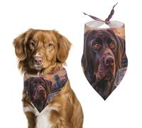 Black Labrador Dog Art Cute Dog Bandanna Scarf Printed Adjustable Triangle Pet Kerchief for Dogs And Cats