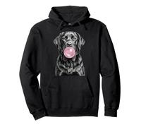 Black Labrador Dog Blowing Bubblegum Pullover Hoodie