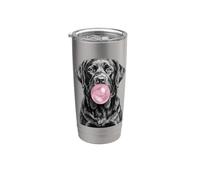 Black Labrador Dog Blowing Bubblegum Stainless Steel Insulated Tumbler