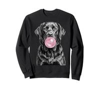 Black Labrador Dog Blowing Bubblegum Sweatshirt