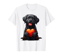 Black Labrador Dog Heart Valentine's Day Funny Boys Girls T-Shirt