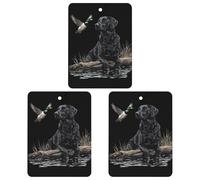 Black Labrador Dog Mallard Duck Funny Car Air Fresheners 3pcs Long Lasting Scent Automotive Hanging Scented Cards Tablets