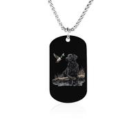 Black Labrador Dog Mallard Duck Trendy Photo Necklace Unisex Memorial Necklaces Personalized Picture Pendant Chains