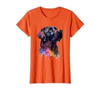 Black Labrador Dog T-Shirt, Women, Orange, Large