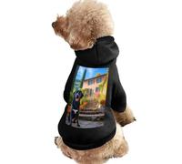 Black Labrador Dog Warm Dog Hooded Sweatshirt with Hat Soft Pet Pullover Clothes for Small Medium Large Pets