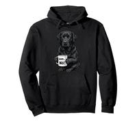 Black Labrador Dog with Cup Coffee Says No, 'em nö Pullover Hoodie