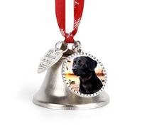 Black Labrador Duck Hunting Sunset Christmas Bell & Sleigh Bells for Tree Decoration Hanging Ornaments Festive Decor Love Bell