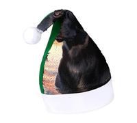 Black Labrador Duck Hunting Sunset Funny Sequin Santa Hat Plush Christmas Hats Party Headwear for Holiday New Year