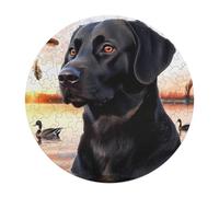 Black Labrador Duck Hunting Sunset Wooden Jigsaw Puzzles for Adults Brain-Teasing Game Idea Puzzle Gift for Unisex