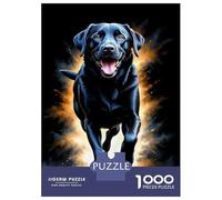 Black Labrador Dynamic Background 1000 Piece Jigsaw Puzzle Jigsaw Puzzle for Adults Relaxing Focus Home Gift 38x26cm/1000pcs