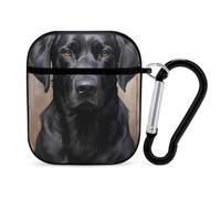 Black Labrador Earphone Case Cover Compatible with AirPods 1&2 Shockproof Bluetooth Headset Case Black-style