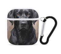 Black Labrador Earphone Case Cover Compatible with AirPods 1&2 Shockproof Bluetooth Headset Case White-style