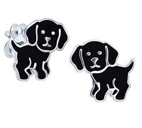 Black Labrador Earrings Dog .925 Sterling Silver