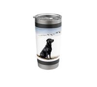 Black Labrador Flying Birds Watercolour Landscape Stainless Steel Insulated Tumbler