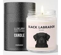 Black Labrador Gifts - Luxury Soy Wax Candle - Vanilla, Jasmine, Sugared Almond - Dogs in Shades - Makester