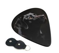 Black Labrador Guitar Plectrums, 6 Guitar Plectrums, Double Sided Printing, For Acoustic Guitar, Bass, Ukulele, Electric Guitar (0.46 Mm 0.71 Mm 0.96 Mm)