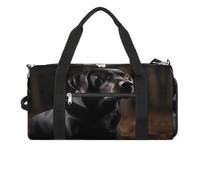 Black Labrador Gym Bag Travel Duffel Bags for Men Women Large Weekender Bags Carry On Overnight Duffle Bag with Shoe Compartment for Workout, style, One Size
