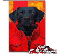 Black Labrador Jigsaw Puzzles for Teenagers 1000 Piece, Suitable for Ages 14 And Up Family Fun It Is Ideal As A Gift for The Whole Family (26x38cm)