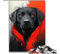 Black Labrador Jigsaw Puzzles for Teenagers, Educational Games DIY Toys with Matching Poster And Trivia Sheet for Age 14+ (50x75cm)