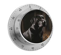 Black Labrador Kitchen Timer Mechanical Cooking Timer Clock with Loud Alarm Magnetic Countdown Timers Stainless Steel Egg Timer for Kitchen, Work, Exercise Training, Outdoor Activities