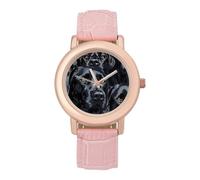 Black Labrador Lab Dog Fashion Women's Watch Easy Reader Novelty Slim Quartz Casual Dress Wrist Watches
