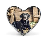 Black Labrador Lapel Pin Elegant Heart Shape Brooch Badge Funny Personalized Pinback Button Badge Fashion Cute Heart Brooch Pins for Bag Jacket Clothes Accessories