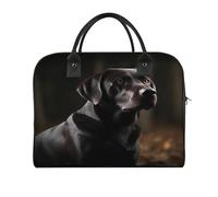 Black Labrador Laptop Tote Bag Casual Travel Handbag Multi Pocket Shoulder Bags for Work Travel