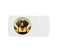 'Black Labrador Love Note' Pill Box with Tablet Splitter (PI00034159)