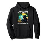 Black Labrador Lover I Work Hard Design Funny Black Lab Pullover Hoodie