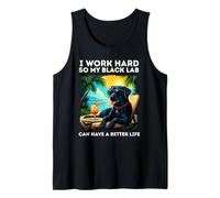 Black Labrador Lover I Work Hard Design Funny Black Lab Tank Top