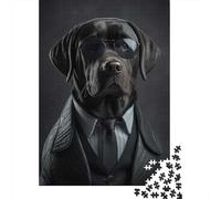 Black Labrador Mafia Boss 1000 Piece Jigsaw Puzzle for Adults, 52x38cm/1000pcs, Relaxing Indoor Activity, Family Time And Year-Round Leisure