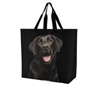 Black Labrador Novelty Women's Shoulder Tote Bag Shopping Bags Reusable Lightweight Grocery Handbags Travel Storage Pouch