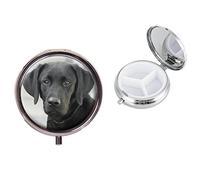 Black Labrador On A Round Travel Metal Pill Box Ideal Birthday Gift X34