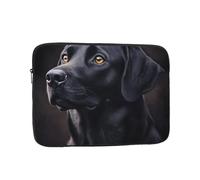 Black Labrador Pattern Laptop Sleeve 12 Inch Shockproof Protective Notebook Case Travel Laptop Bag for Men Women